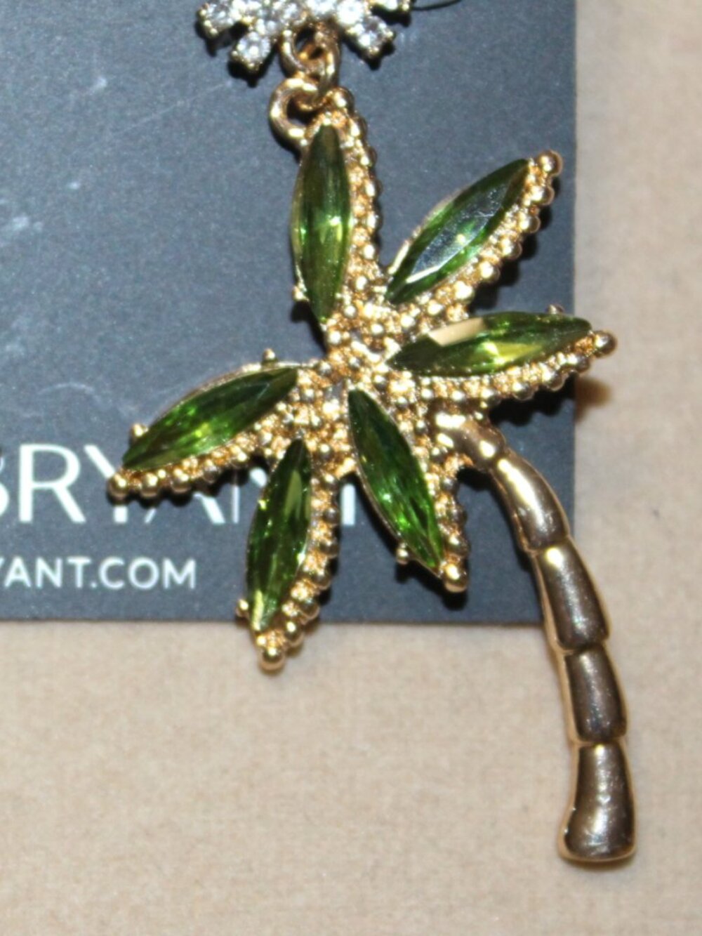 NWT Lane Bryant Rhinestone palm tree earrings   CUTE! NICE! - Picture 2 of 8